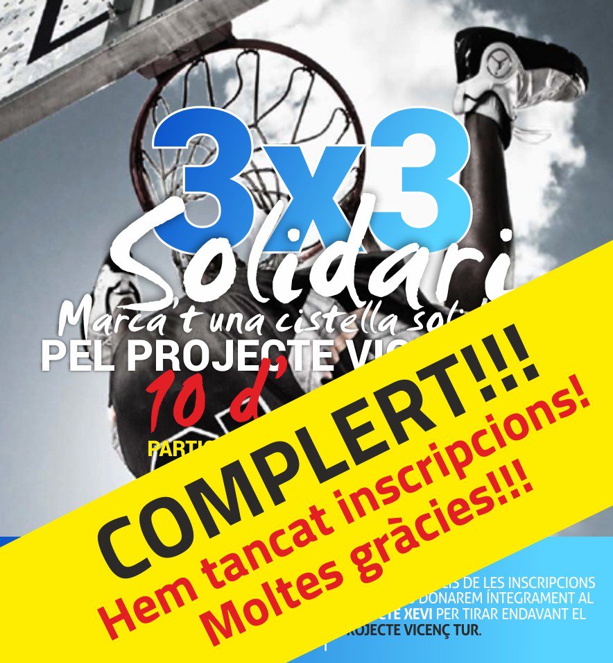 bisbalbasquet's tweet photo. Tancades les inscripcions del #3x3solidari de Festa Major de @labisbalemporda que organitza el @bisbalbasquet 
30 equips i 127 jugadors i jugadores participaran dissabte a partir de les 5 de la tarda en la competició esportiva solidària per ajudar a #ProjecteXevi 💪🏿💪🏿💪🏿💪🏿 https://t.co/cGUPYWJCTS