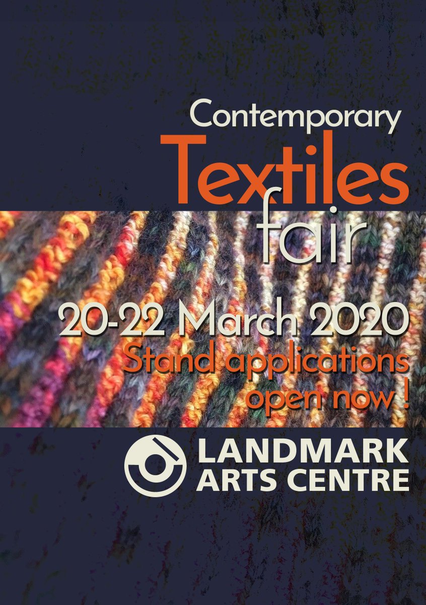 LandmarkArts's tweet photo. We are very happy to announce our call for artists for the Contemporary Textiles Fair 2020! Artists your DEADLINE to apply is: Sunday 6 October 2019 – (11.59PM)
APPLY ONLINE: https://t.co/Ga1Wkk9Jfb #callforartists #applynow #textilesfair #CTF20 #textileart #fibreart https://t.co/rCjQ1g44hP