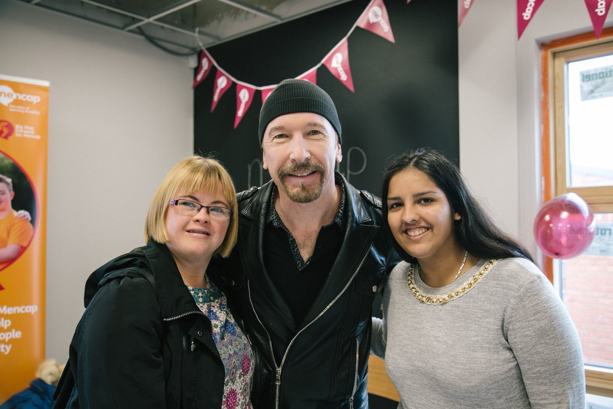 Mencap_NI's tweet photo. Happy Birthday to Edge @U2 from everyone @Mencap_NI. Edge is a great supporter of Mencap and our work and visited the Mencap Centre in Belfast a few years ago. Thank You and Happy Birthday #OneLove #OneMencap https://t.co/By63a5aBt6