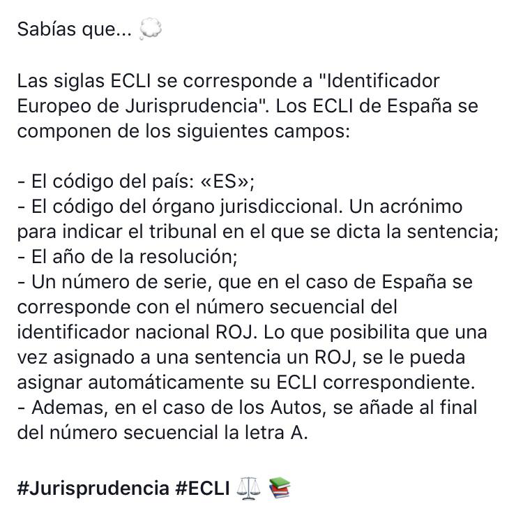 todojuristas's tweet image. ¿Sabes qué significan las siglas ECLI? #Jurisprudencia #ECLI