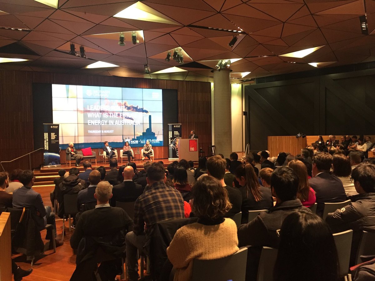 MonashBusiness's tweet photo. Head of Monash Business School, Professor Simon Wilkie tonight chaired a panel of energy industry experts for a robust discussion on the future of Australia’s energy industry to a full house. #LeadersPanel #Energy #MonashBusiness https://t.co/Y3ZHd9oRik