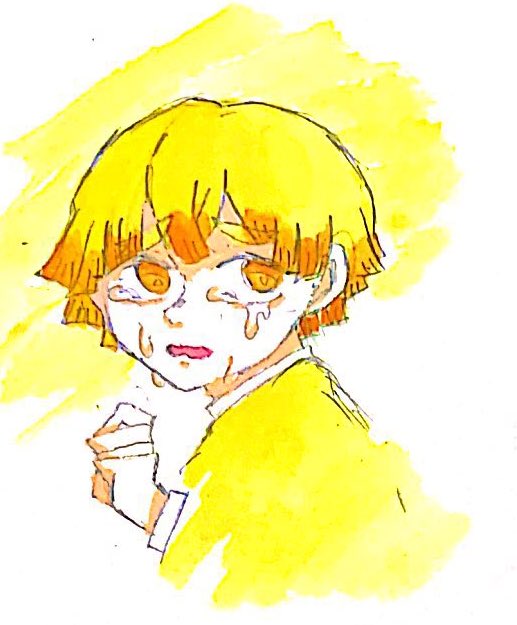稲葉🔨さんがTwitterに投稿した我妻善逸(鬼滅の刃)のイラスト。
