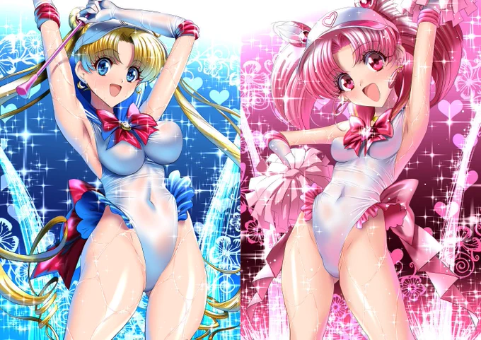 夜投稿セーラーチア部その6せっかくなので親子で並べてみました(*'▽`*)高解像度(1414×2000)&乳〇&スジ&水なし差分<全4枚>はこちら↓ファンティアファンボックス 