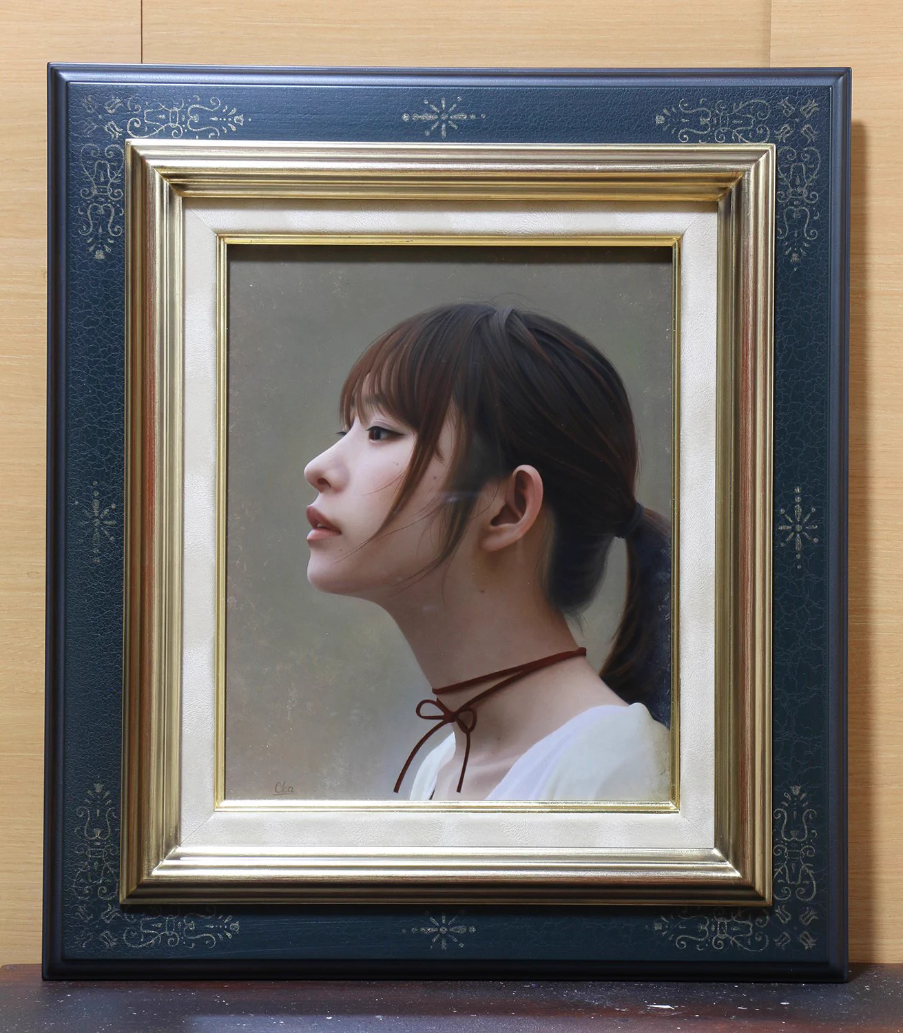 岡靖知　女性の鉛筆画 額装品 アート 岡靖知（画家） on X: 
