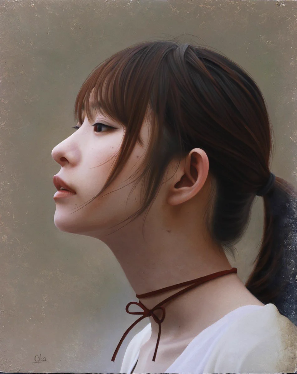 岡靖知　女性の鉛筆画 額装品 アート 岡靖知（画家） on X: 