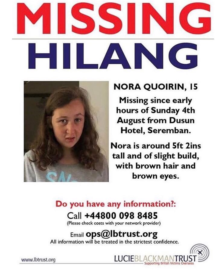 Please repost and RT across all your social media and help find Nora. 

We are in KL and doing a concert tonight &amp; it’s very upsetting to hear this news.