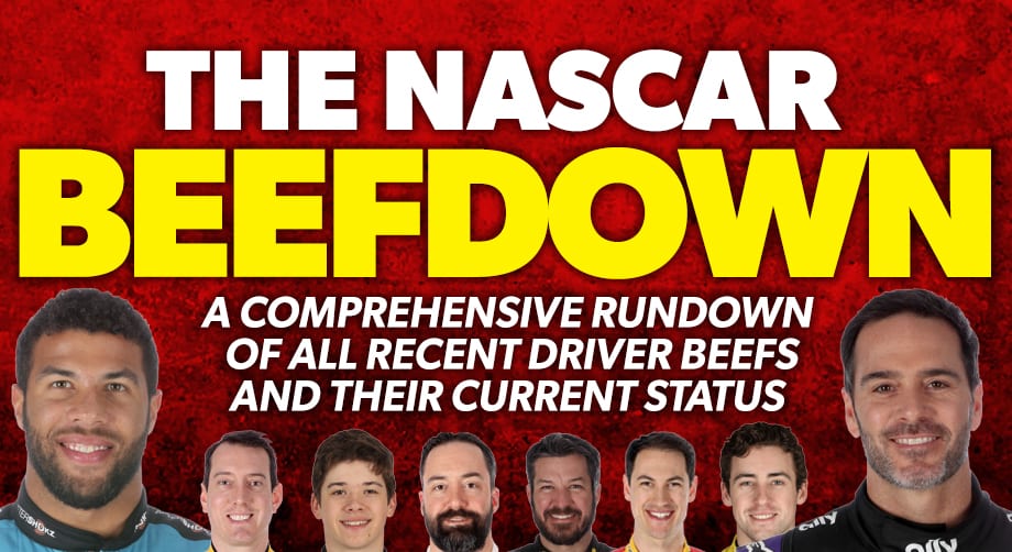 nascarcasm's tweet photo. If you're having difficulty keeping track of who is big mad at who, you're not alone. To help, here is The NASCAR Beefdown – a comprehensive guide to NASCAR feuds and their current status.

Click here -> https://t.co/5M0NjoUroV

#NASCAR.com https://t.co/sWDhxvKCRf