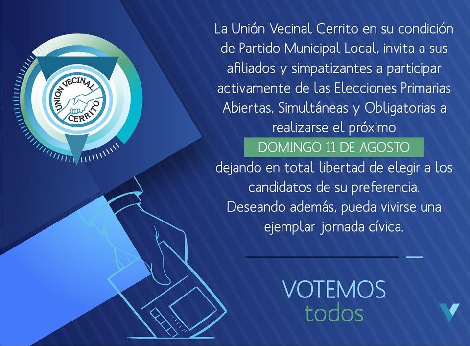VecinalCerrito's tweet photo. 🔹Este Domingo 11 de Agosto, vivamos con respeto y entusiasmo la jornada cívica🔹

#UniónVecinalCerrito #VOTEMOStodos
@VaninaGrinov @JuliAzaad @maykajacob https://t.co/TtoQKhioUh