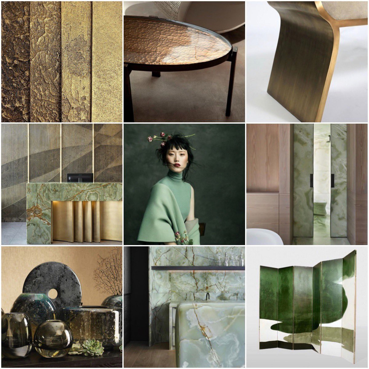 dkinteriorsuk's tweet photo. #ThursdayThought #moodboard Working on Japanese aesthetic inspired project just love these inspirational images, work and furniture #greenwithenvy #bronze #brass @CharlesBurnand #benjaminraymond #christianliaigre @Luxdeco @AccouterDesign #AntonioMurado https://t.co/hb8RqJD7up