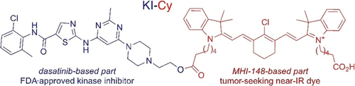 ChemMedChem's tweet photo. K. Burgess et al. @TAMUChemistry @TAMHSC report a conjugate between #dasatinib and a near-IR dye that has potent anti-#glioblastoma activity #anticancer #cyanine #imagingagents #theranostics #drugdiscovery https://t.co/pHH0ao4t5O https://t.co/3bR6sE5Z6n