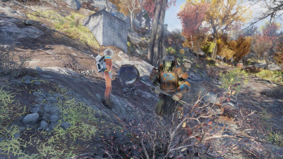 ぬかキャン Fallout76 サバイバルガイド Auf Twitter グラムの撮影チャレンジ コメントいただいた情報を元に密造酒業者からティックを引っ張ってグラムをミートウィーク会場からcampまで連れてくることで達成できました