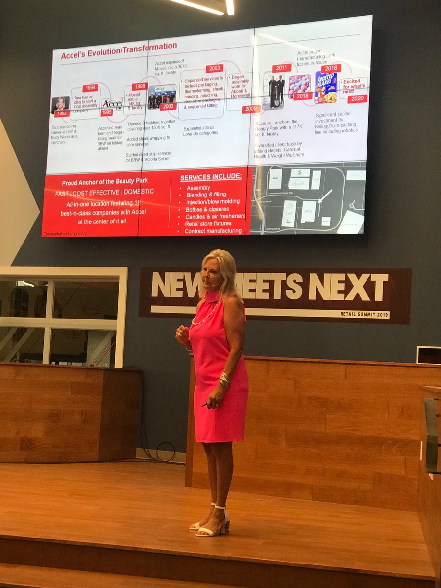 DDePerroChamber's tweet photo. Accel’s Tara Abraham kicking off “New Meets Next” our Columbus Chamber’s 2019 Retail Summit at The Point at Otterbein. #newmeetsnext #retailsummit19 #biglots #franklincounty https://t.co/qhAr7bRhF1