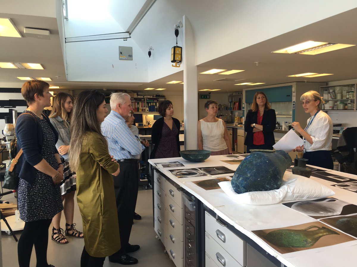 MacalisterFiona's tweet image. Fascinating lab tour this morning given by #conservators Alex and Miriam, in advance of @ICONArchaeology lecture and AGM. Vey interesting to hear about the reuse and reworking of a number of copper alloy objects #LastSupperInPompeii #conservation