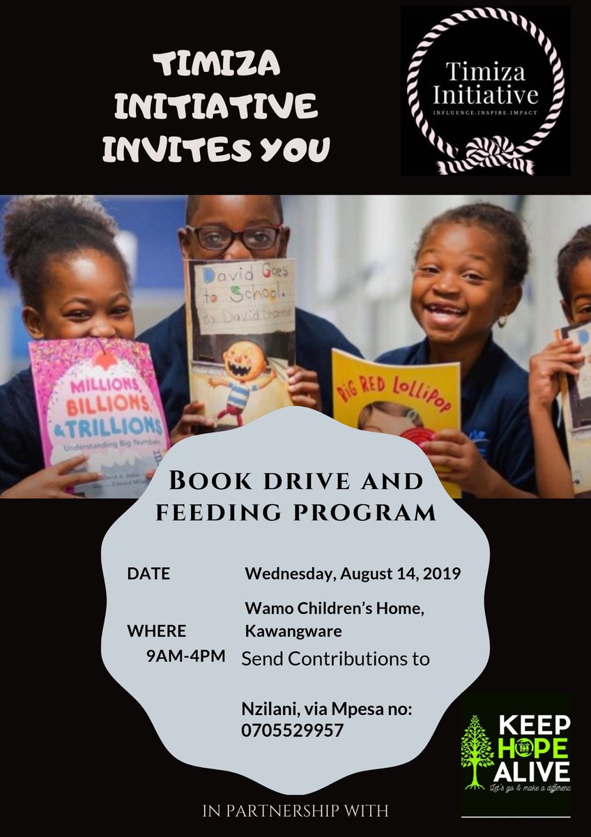 TimizaInitiati1's tweet photo. Apparently, our August hasn’t began yet, we are beginning on Wednesday 14 August 2019 at Wamo Children’s Home, Kawangware, Kenya.

We are empowering the next generation of readers to lead!
Be part and put a smile on someone !
Courtesy: @officialJMKe https://t.co/oGVi1b9QBk