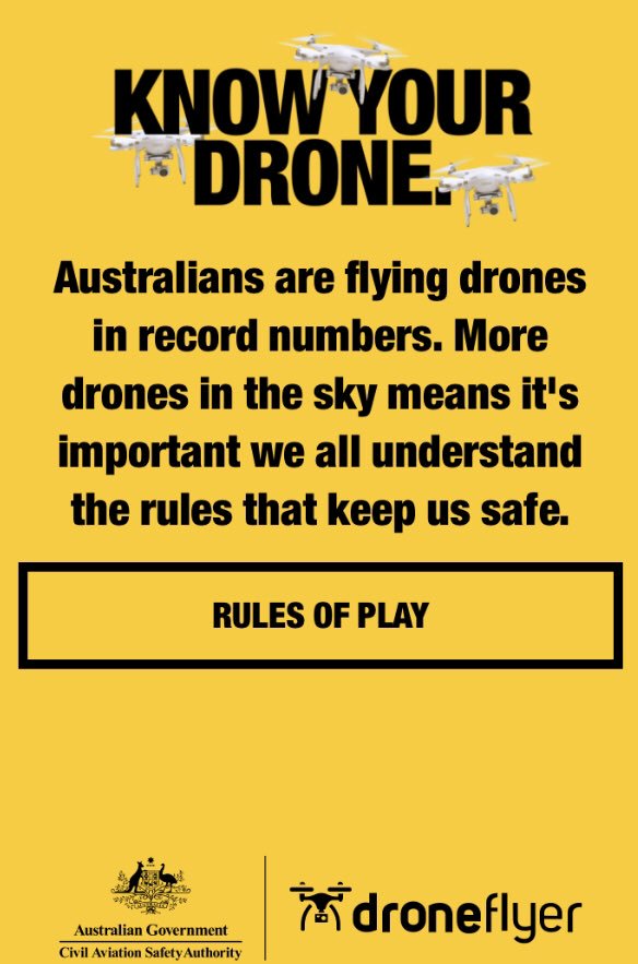 DronologyAU's tweet image. Have you noticed droneflyer.gov.au has had an update? A new look to coincide with the upcoming requirements for drone registration? How will this impact the use of drones in your enterprise or educational institution?
@ausdronelawyer @WoDEducation #WODC19 #edtechsa