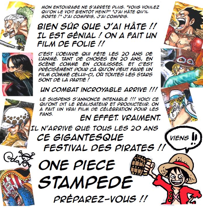 One Piece Stampede Message D Eiichiro Oda Pour La Sortie Du Film