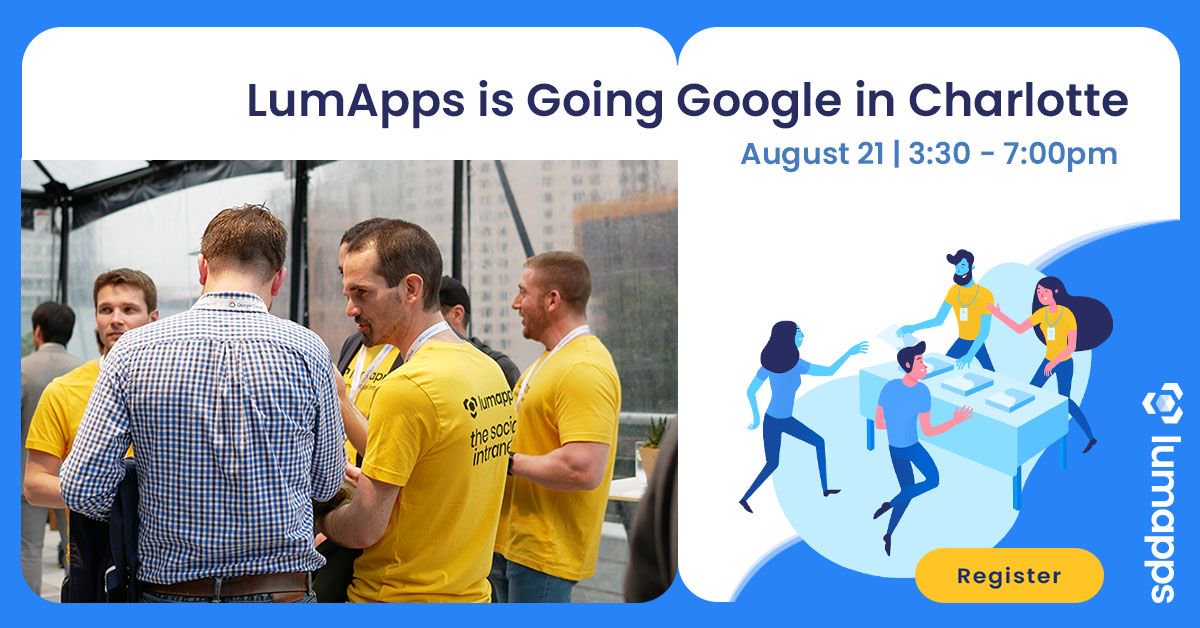 lumapps's tweet photo. Are you on a cloud journey? #LumApps and @OnixNetworking are Going Google in #Charlotte and there are still some spots, so join the ride and register today! #GoingGoogle #GoogleCloud https://t.co/vLTXfCHR2H https://t.co/A0pQZuDQsv
