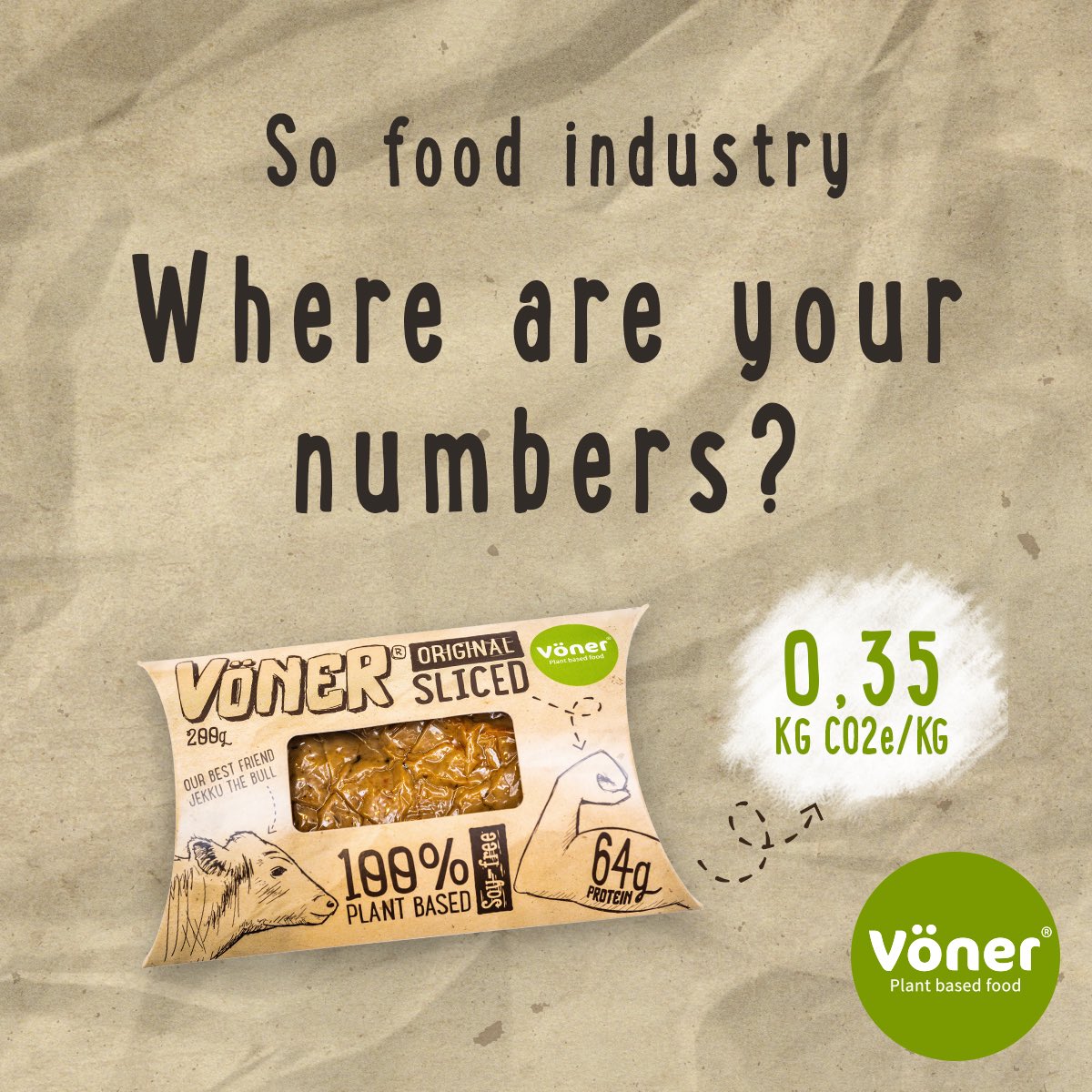 Oatlyn inspiroimana paljastimme myös Vöneristä aiheutuvat päästöt julkiseksi tiedoksi.
Haluamme rohkaista myös muita ruokateollisuuden yrityksiä tekemään samoin.
#TogetherWeCan 
#vöner