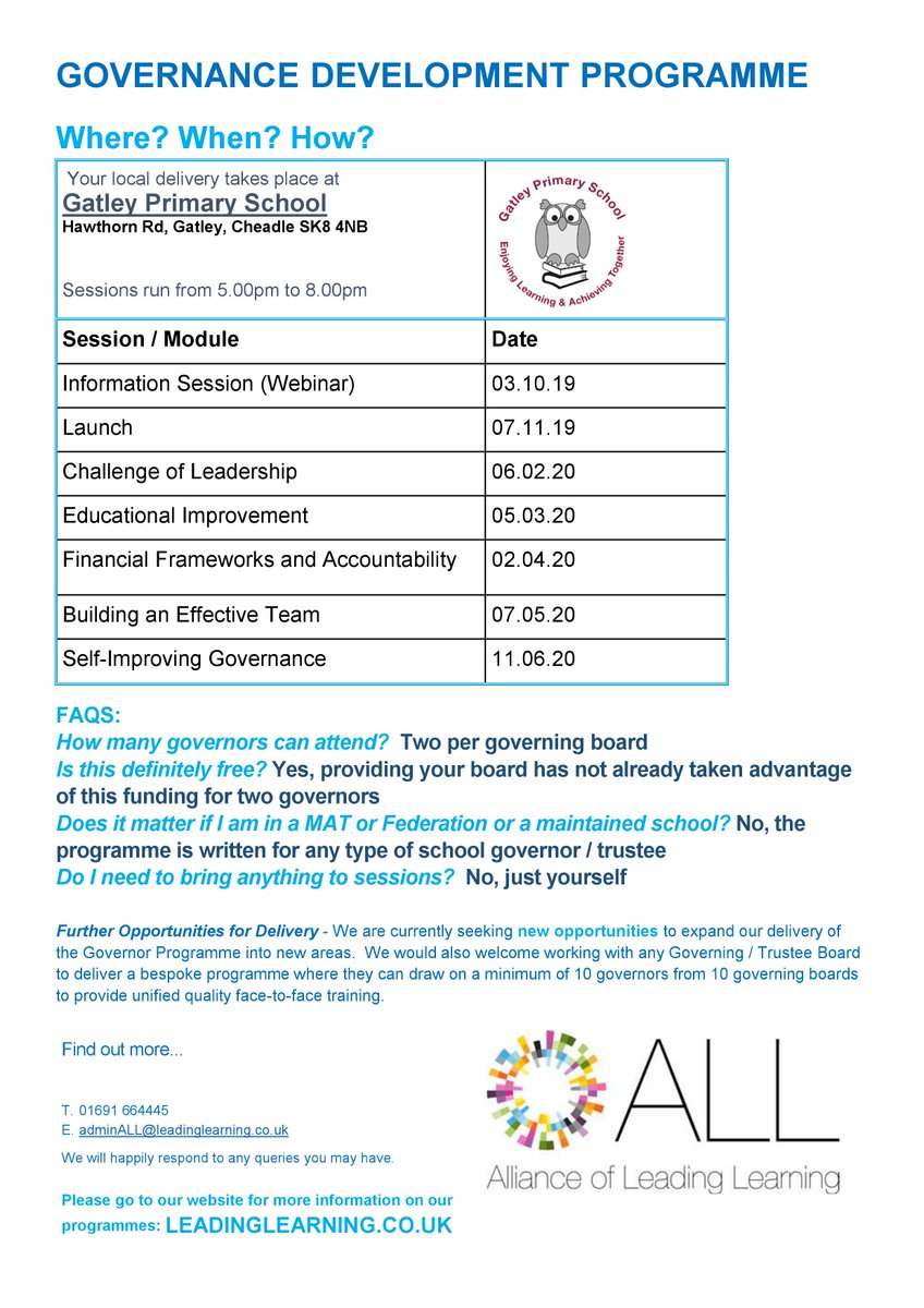EmpowerTSA's tweet photo. Gatley Teaching School is pleased to offer places on this completely free of charge Governor Development Programme in partnership with @LLEducation
To book your place, please click here:
https://t.co/c1WiI9vuKg
#CPD #governorcpd #schoolgovernor #governordevelopment https://t.co/APGZ2IwliF
