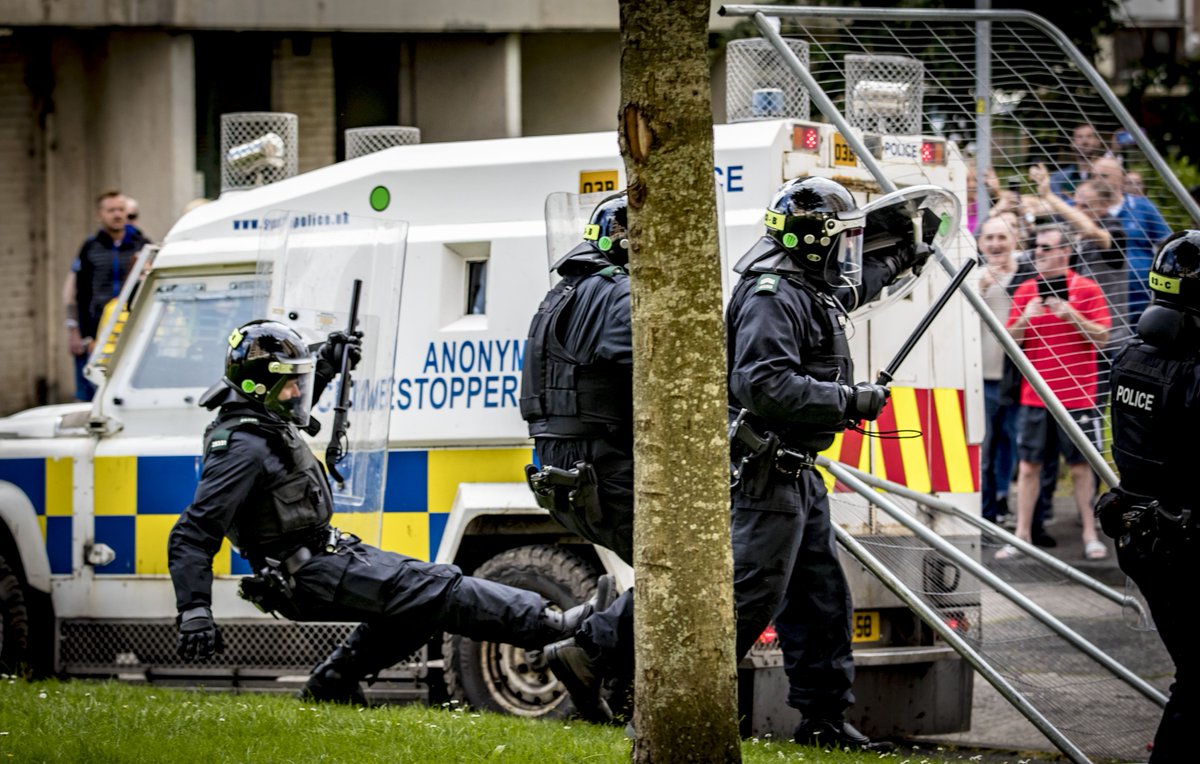 Kscott_94's tweet photo. Some of the images from the Newlodge area as disorder broke out at a bonfire a few hours ago. A huge police presence remains in the area -  @BelTel - https://t.co/ULlsxzGD80 https://t.co/DCSrtcqCzx