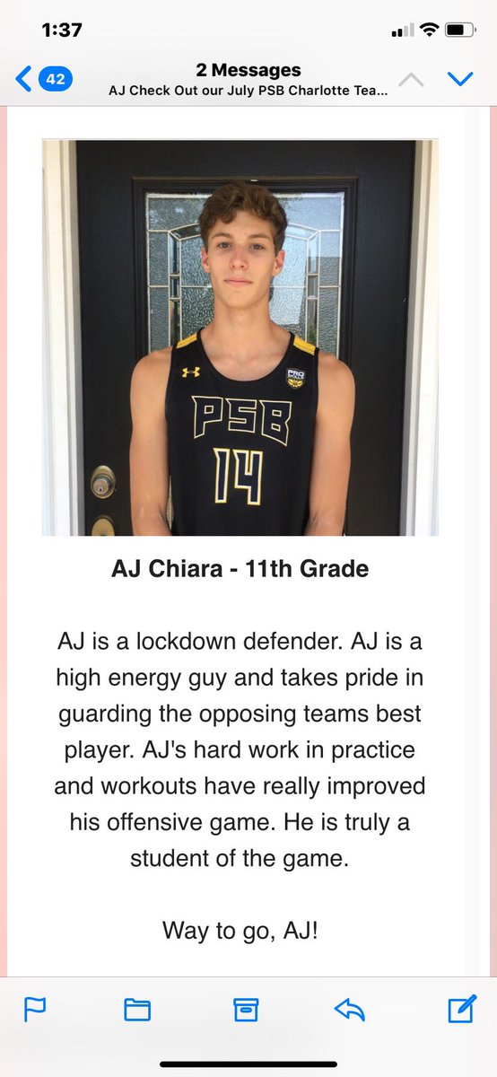 CSDbasketball's tweet photo. Lots guys having great summer! Rising senior guard AJ Chiara was @ProSkillsBball Charlotte North team player of month. https://t.co/wSk3bpFAXj