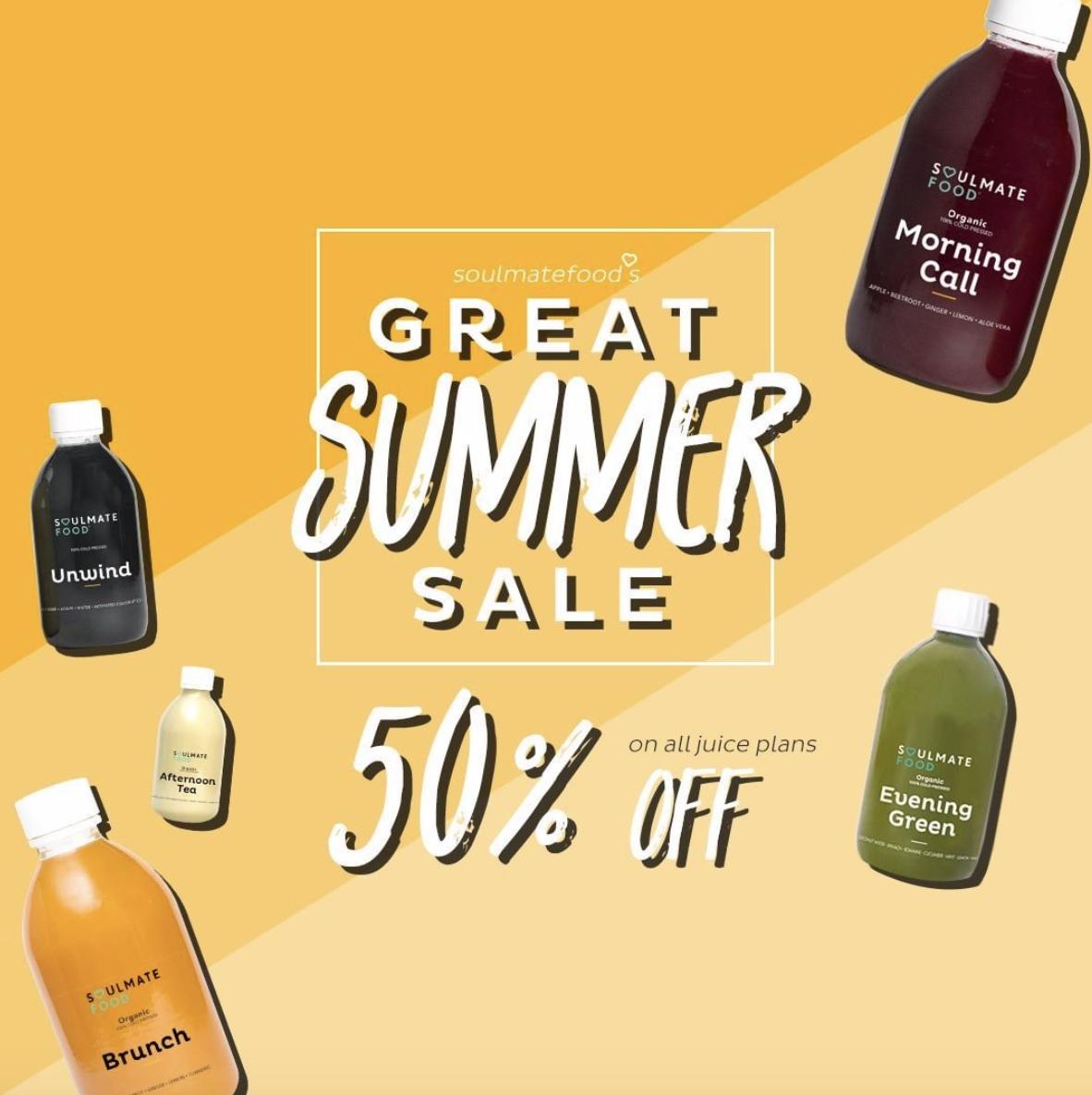 Our BIGGEST summer JUICE sale to date. 50% off ALL juice plans 🙌

Hurry as this SALE is only available for a LIMITED TIME⏱

Discount automatically applied across the whole store💪