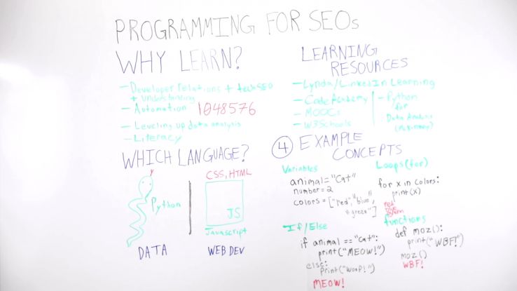 tabfuapps's tweet photo. Programming for SEOs - Whiteboard Friday 
 Posted by PaulShapiroMaybe it's crossed your mind once or twice before:�!You know, this would be a lot easier if I just knew how to program. But it's an intimidating subject, especially if you're not 
 https://t.co/iszfTezUYe https://t.co/X35LWgI8Dk