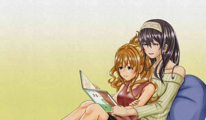読み聞かせ。そんな日常。#日野茜 #鷺沢文香 #ふみあか 
