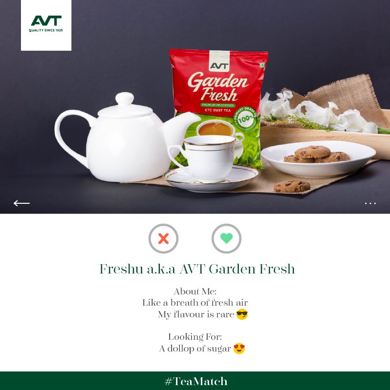 cumibuonieo's tweet photo. Get tea with immaculate quality at an affordable price. Try AVT Garden Fresh and experience the ultimate love affair. 

#AVTBeverages #AVTTea #AVTGroup #Teamatch https://t.co/YvfEvOPisb