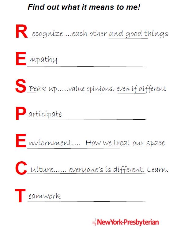 GWoods97's tweet photo. Had so much fun thinking of #NYPRespect activities for the @nyphospital Volunteer and Interpreter Services team this week. Today, we found out what Respect means to each of us! #RespectAmbassador #ProudtobeNYP Here's mine: https://t.co/ibC7NukTcF