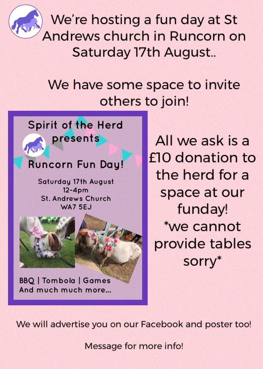 We’re hosting a #FunDay next weekend in #Runcorn.

If you’re a #vendor, #seller or know a group who would be interested then please get intouch.

Please #tag and #share! 

Message for more info.
<a href="/WidnesRuncornWN/">Weekly News</a> <a href="/runcornworld/">Runcorn and Widnes World</a> <a href="/RuncornWI/">Runcorn WI</a> <a href="/ShitChester/">13 years of Shitchester</a>