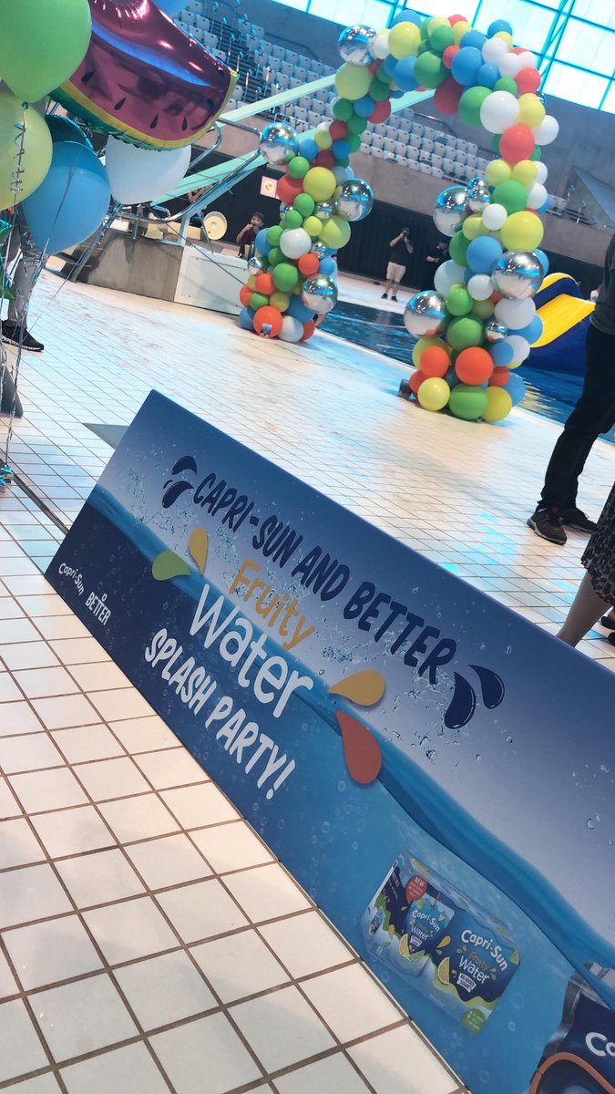 AquaticsCentre's tweet photo. The London Aquatics Centre is proud to host the Capri-Sun &amp; Better Fruity Splash Party! Joined by the fantastic Ellie Simmonds! Visit stores now to grab your tasty Fruity Water! #Fruitywater #Caprisun # better #GLL  @AquaticsCentre #fruitywatercaprisun https://t.co/HPpLUjwbPX https://t.co/3CTSc1LfH6