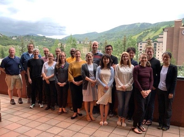 Group photo of attendees at the first Organic Syntheses Inc. sponsored Workshop on Organic Synthesis for Young Investigators in Colorado. Fifteen invited chemists joining Organic Syntheses Board members John Wood, Sarah Reisman, and Peter Wipf.