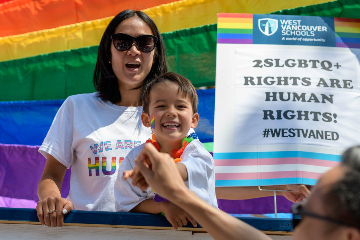 WestVanSchools's tweet photo. On Saturday over 50 staff and students joined us for this year's 2019 Pride Parade!
Love. Solidarity. Equality.π³οΈβπ
#TeachingWithPride #WestVanEd #VanPride2019 https://t.co/42F4VlrpNQ