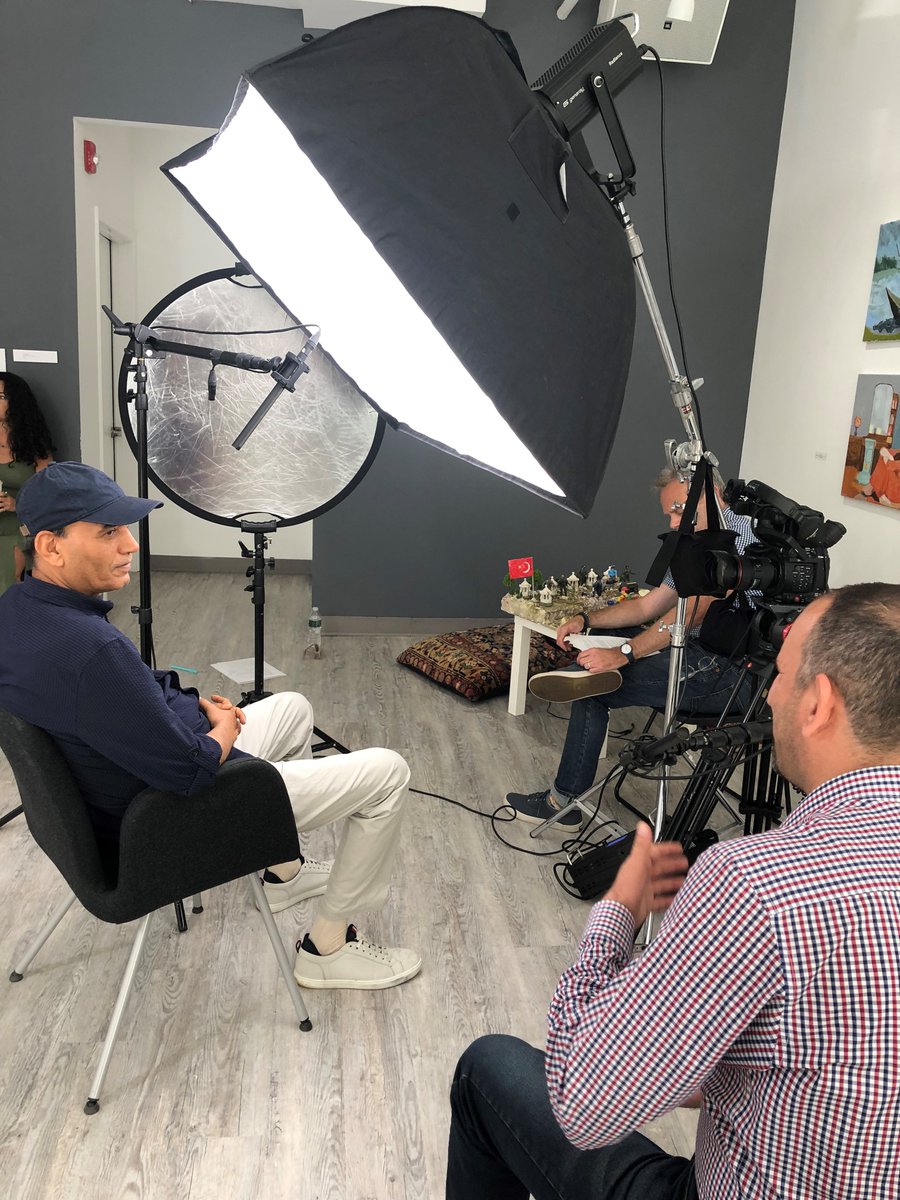 PewCenterArts's tweet photo. We're at @twelvegatesarts to interview @fpsbookarts' Asmaa Diab &amp; Mohamed Okab. @swarthmore's exhibition—on view through 8/15—brings together members of #Philly's Iraqi &amp; Syrian refugee communities. Look for our Questions of Practice interview with the artists, coming soon. https://t.co/VY7HYQDYXz
