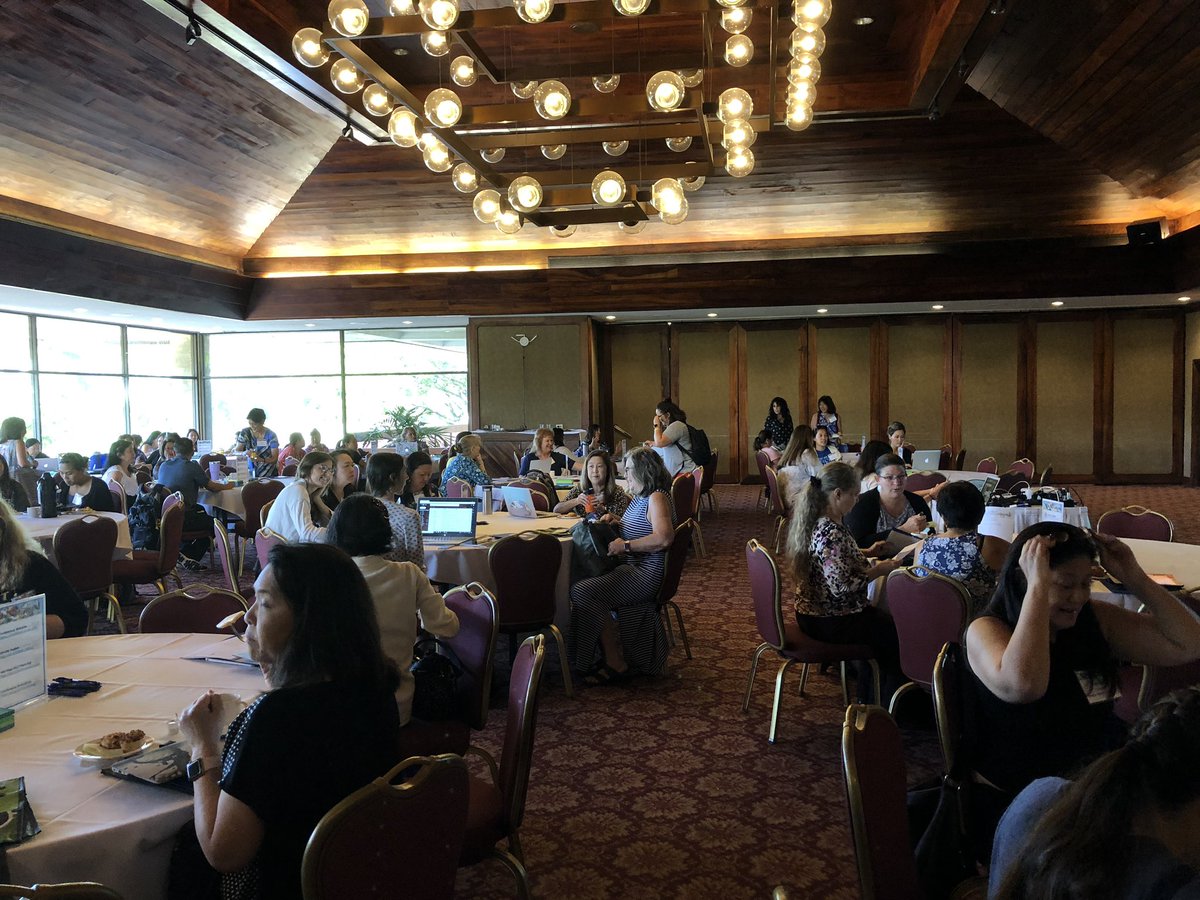 IshiharaFaith's tweet photo. This is where everyone is.  Librarians are rocking and rolling!  Making it happen at the Statewide Librarian’s Conference.  808libcon19 https://t.co/YLMXFnEapn