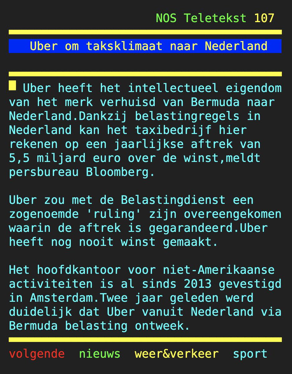 De uberparasiet kiest voor Nederland, met de vriendelijke groeten van #VVD, #CDA, #D66 &amp; #ChristenUnie. 

Waarom krijgt dit 'bedrijf', dat actief parasiteert op 't Nederlandse sociale stelsel (sociale premies, WW, anyone?), n voordelige 𝘵𝘢𝘹 𝘳𝘶𝘭𝘪𝘯𝘨 -- en uw bedrijf niet?