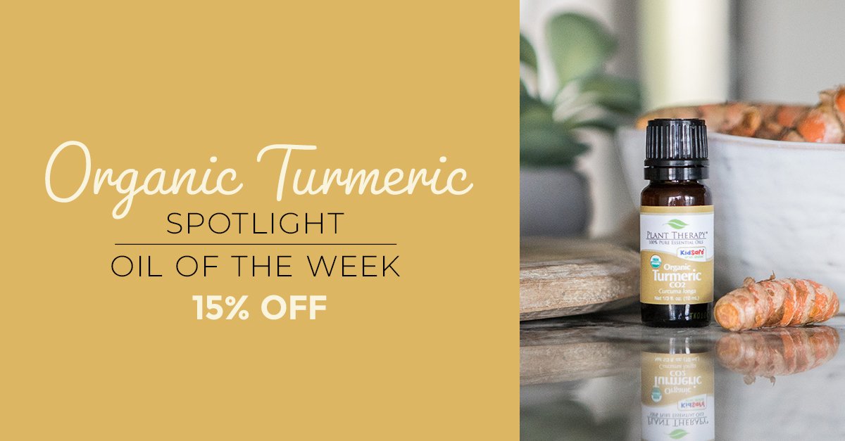 PlantTherapy's tweet photo. Spotlight Oil of the Week is back! This week save 15% on Organic Turmeric CO2 Extract! #spotlightoiloftheweek #tumeric #essentialoils
Learn more: https://t.co/sKhFEL6maJ https://t.co/JUfqmRJ8bK