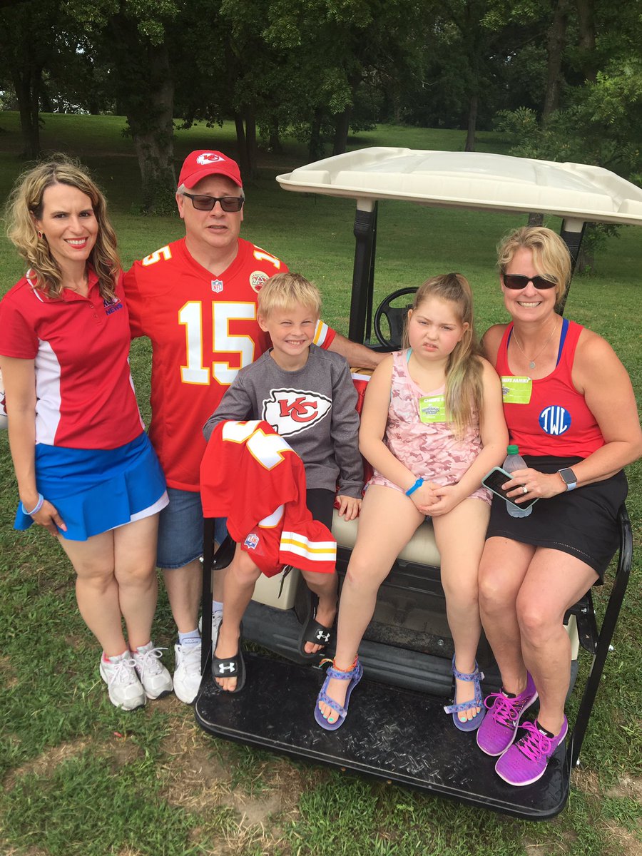 VAlonsoWeather's tweet photo. Got to spend time at @Chiefs #TrainingCamp2019 with Whitney Wells & her family. This very special little girl has been fighting a brain tumor since May and today she got to meet Head Coach Andy Reid, @tkelce & @PatrickMahomes. The story tonight on #KQ2 News at 6! #FightforWhitney https://t.co/uy67jApJw9