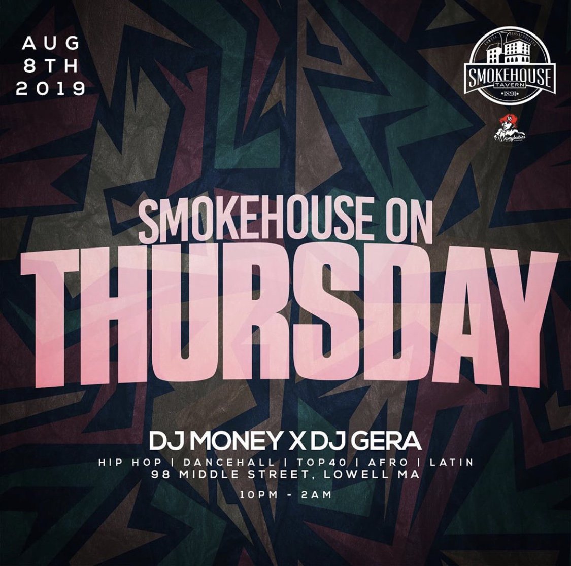 UrcityLive's tweet photo. SmokeHouse Thursday’s @SmokeHouseTavern 
.
.
.
.

#djmoney #djgera #smokehouse #hiphop #dancehall #afrobeats #urcitylive #party #dance #music  #lowellma https://t.co/Ar4cp694fg