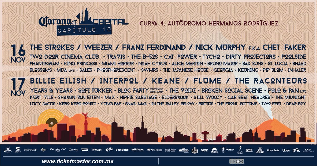 CoronaCapital's tweet photo. .@TwoFeetMusic, @InhalerDublin y @dearboyofficial se unen a la celebración de nuestro décimo capítulo y solo les podemos decir una cosa... NO se lo pueden perder. 😉🔥

#CoronaCapital19

🎟️: https://t.co/pv25532mgn https://t.co/gQOz9xek29