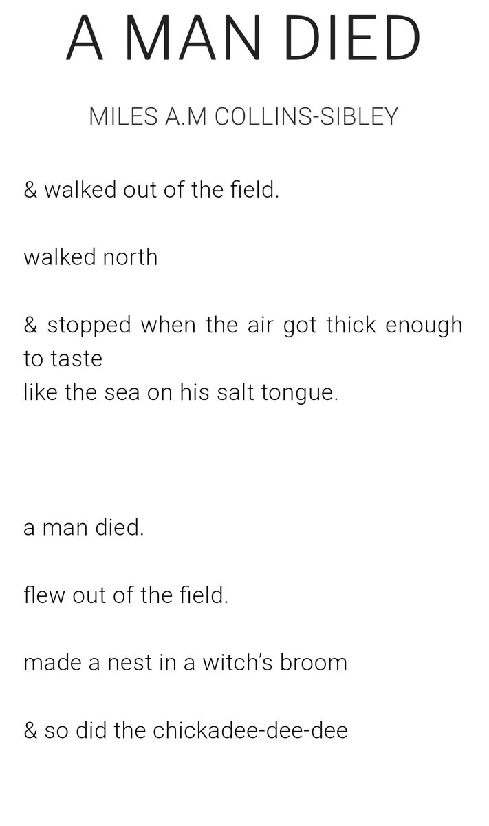 BlackWarriorRev's tweet photo. New work by upcoming 46.1 contributor Miles A.M. Collins-Sibley (@miles_n__miles) in @t4journal!! https://t.co/lqMBNVNqMV