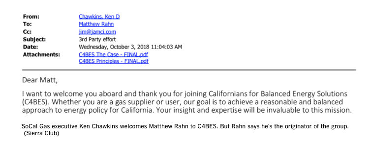StopFoolingCa's tweet image. Chairman of @CA4BES says group was his idea - but here&apos;s an email from @SoCalGas saying welcome aboard to our front group - which was set up by a PR firm. The Public Advocates Office says SoCalGas lied to regulators &amp;amp; misled the public. @hiltzikm @LATimes  latimes.com/business/story…