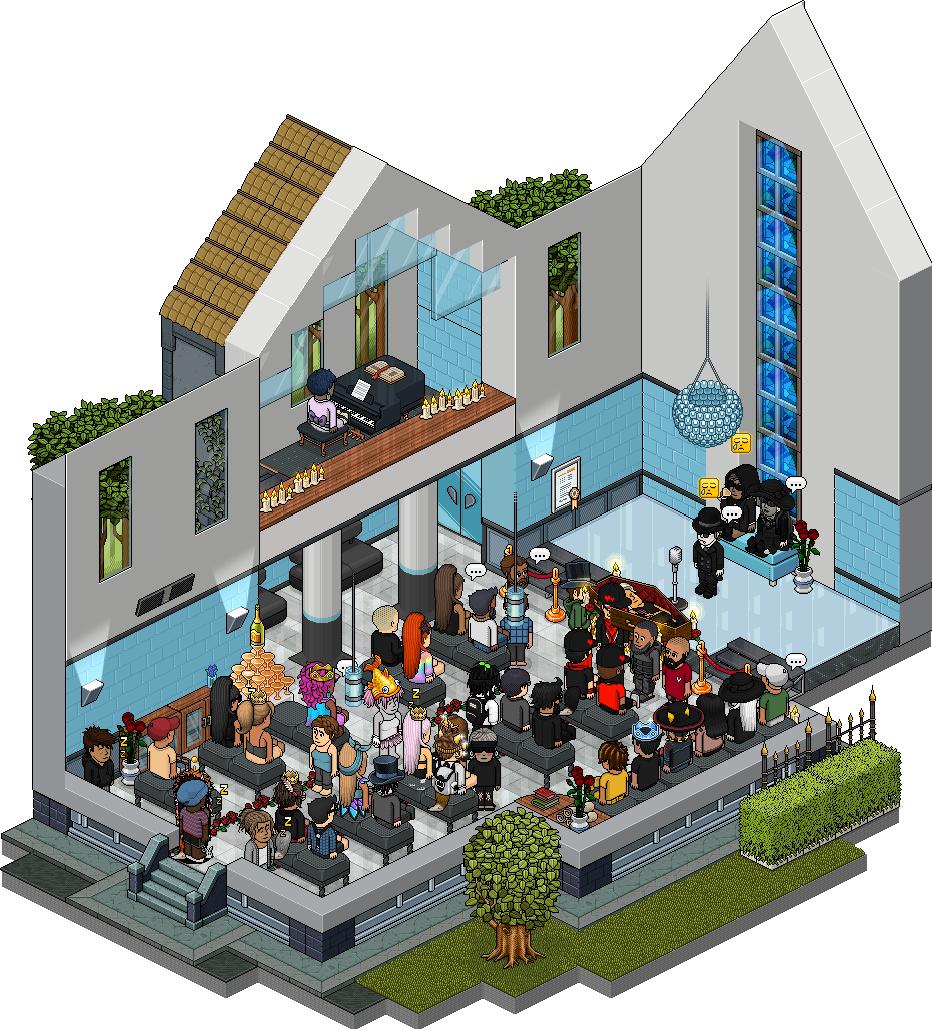 Gondores's tweet photo. Das war die große #Habbo Trauerzeremonie von Rolexa. Vielen Dank für das zahlreiche erscheinen und die netten Worte. 
Möge #Rolexa in frieden Ruhen. #RIP 
@De_Habbo @Habbo https://t.co/wFIyEKzlKb