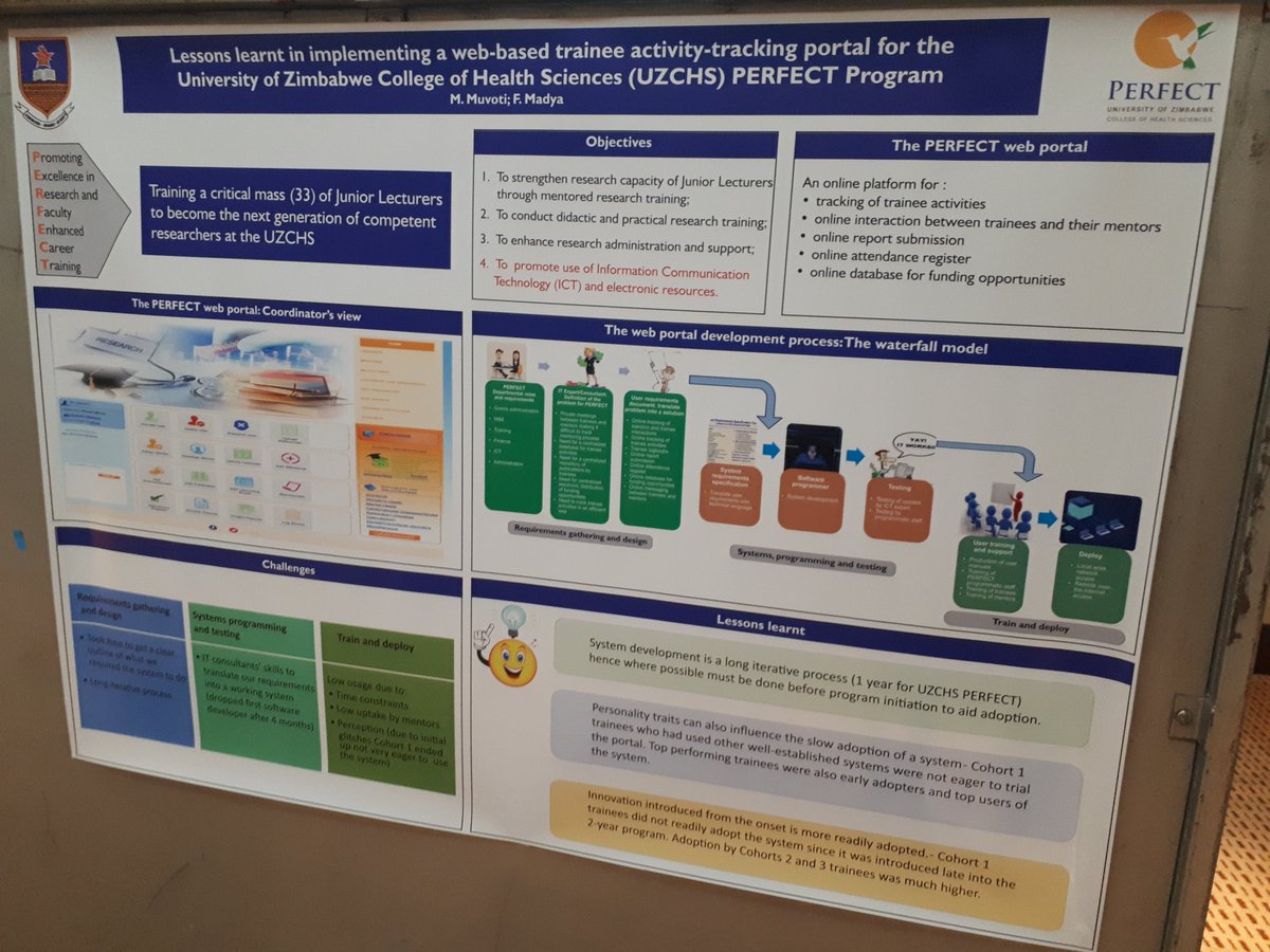walter_mangezi's tweet photo. Miriro Muvoti shares how on the PERFECT PROGRAM they have improved use of ICT and e-resources in improving Health Professional Education.  @PEPFAR @Afrehealth_main @UCSF @HRSAgov @UZCHS @UZCHSPERFECT 
#STRIPEHIV #medicaleducation #HIV #AFREhealth2019 #UZCHS_HPE https://t.co/H8qXIsaCYb