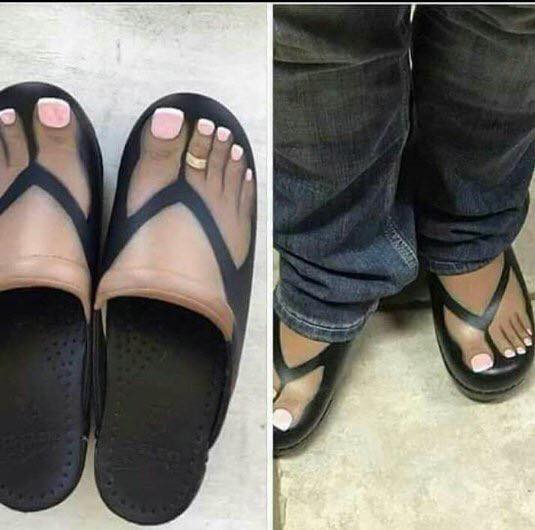 footworkortho's tweet photo. That's one way to make it to your next pedicure! #feetfunny #dontbuythese #toenailfungus #bunions https://t.co/aL59N9pcut