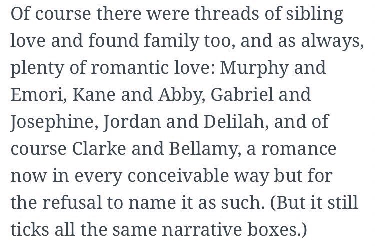 InfoBellarke's tweet photo. NEWS | “Clarke and Bellamy, a romance now in every conceivable way but for the refusal to name it as such.” (Read @Hypable’s full 6x13 review here: https://t.co/fBzqvz1MUk) https://t.co/rB0G379Av6