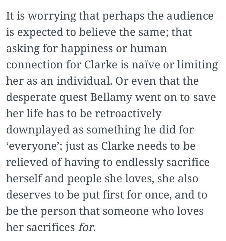 InfoBellarke's tweet photo. NEWS | “Clarke and Bellamy, a romance now in every conceivable way but for the refusal to name it as such.” (Read @Hypable’s full 6x13 review here: https://t.co/fBzqvz1MUk) https://t.co/rB0G379Av6