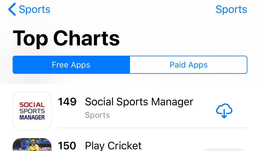 We have just broke into the Top 150 Sports Apps in the iOS App Store ! Wow ! A massive thanks to our new and current users for supporting us along this exciting journey. The downloads and the reviews mean so much and make all the hard work worth while. Feeling grateful #TeamSSM
