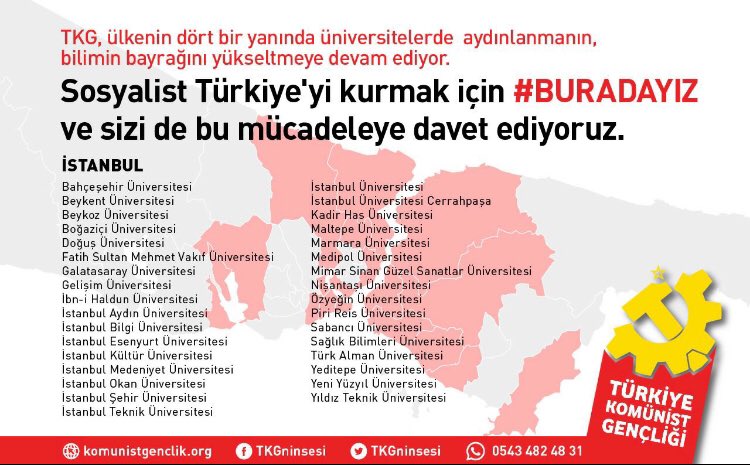 #TKG her yerde. Senin de olduğun üniversitede #buradayız